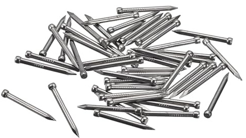 Unifizz 50pcs 25mm Finishing Nails Carbon Steel Headless Nails for Picture Hanging, Small Hardware Nails for Wood Frame, Wall Trim, Baseboards and Art Projects,Silver
