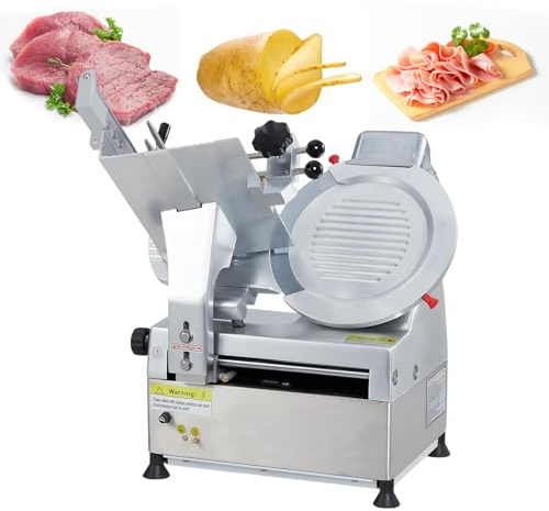 Automatic Meat Slicer, 550W Deli Slicer with 12-Inch Stainless Steel Blade, Adjustable Thickness 0-6.5mm, 220V