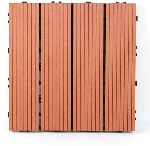 Interlocking Patio Deck Tiles, Plastic Wood Floor Tiles Outdoor Flooring, Balcony Backyard Patio Flooring 1 Pcs(Orange Color)