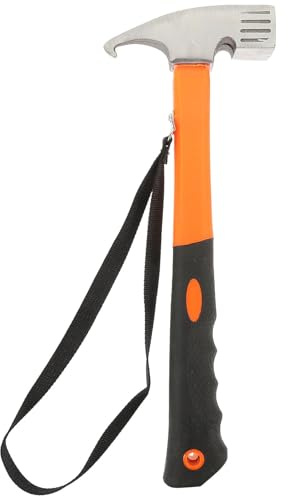 UKCOCO Martello Picchetti Campeggio Multifunzionale con Manico Tpr Antiscivolo Martello Leggero in Acciaio al Carbonio per Ancoraggio Tende e Estrazione Chiodi Strumento Outdoor