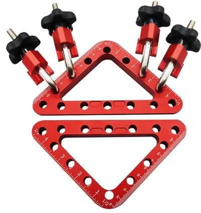 Sargento Carpintero Abrazaderas Plástico, Escuadras de Posicionamiento 90 Grados, Juego 2 Piezas - Precisión en Montaje, Aleación de Aluminio Resistente, Ideal para Carpintería