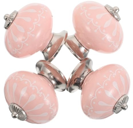 Homoyoyo 4 Keramik Schubladengriffe mit Ergonomischem Design und Einfacher Montage Rund im Chinesischen Stil für Verschiedene Möbel und Dekorationsstile