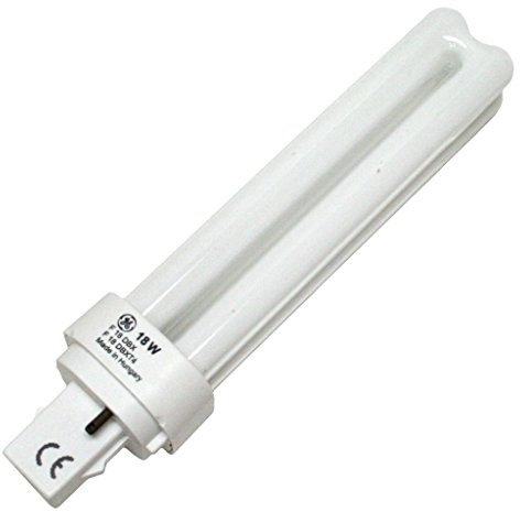 GE 97579 - F18DBX/835/ECO - 18 Watt Quad-Tube Compact Fluorescent Light Bulb, 2 Pin, 3500K