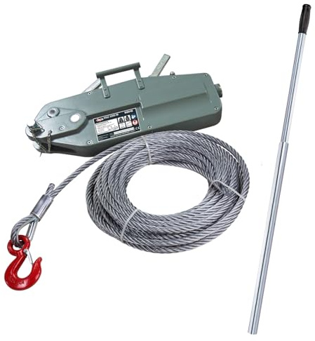 DEMA Handseilwinde 3,2t | Robuste Hand-Seilwinde | Bootswinde | Seilzug | Handwinde 3200 kg für Anhänger & Werkstatt