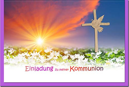 metALUm Einladungskarten KOMMUNION | Sonnenuntergang | 10 Karten | 1601005