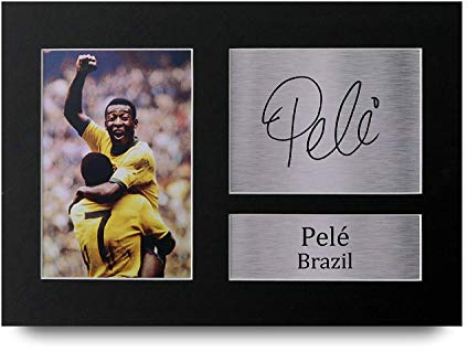 HWC Trading Pele A4 Ungerahmt Signiert Gedruckt Autogramme Bild Druck-Fotoanzeige Geschenk Für Brazil Fußball Fans