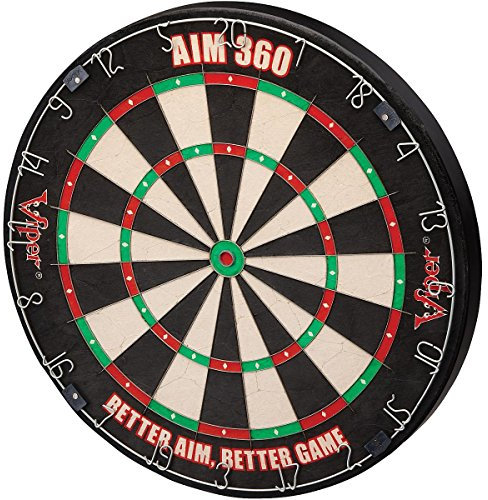 Viper AIM 360 Tournament Bristle Steel Tip Dartboard Set with Staple-Free Razor Thin Metal Spider Wire, Self-Healing Premium-Grade Sisal, Aiming Marks, Movable Target Circles for Focused Training