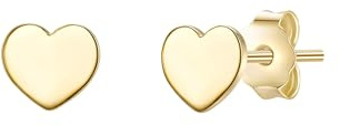 Glanzstücke München Damen Ohrringe 925/- Sterling Silber gelbgold | gelbvergoldet 14 Karat, Ohrstecker, Herz