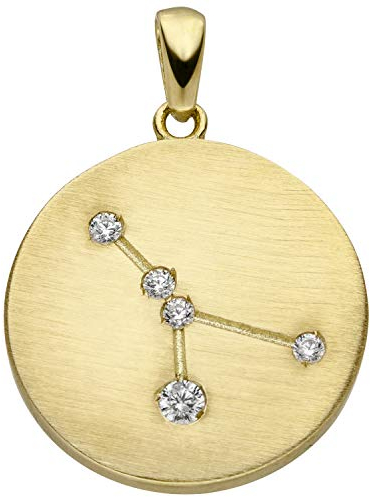 Jobo Sternzeichen-Anhänger Krebs aus 8 Karat 333 Gold matt mit 5 Zirkonia