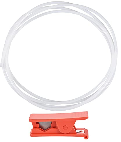 sourcing map PTFE Schlauch Hochtemperatur Multifunktionsrohr Weiß 3mm/0.12''ID x 4mm/0.16''OD x 6.56ft mit Rohrschneider