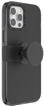 PopSockets: PopCase Hülle für iPhone 12 Pro Max mit Abnehmbarem PopGrip Slide Sockel und Griff mit Austauschbarem Top - Black