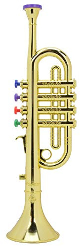 Tromba per Bambini Superficie Rivestita D'oro Divertimento Strumenti per Bambini in Età Prescolare Giocattolo Musicale Tromba in Plastica per Tromba