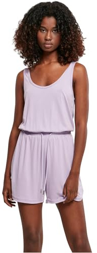 Urban Classics Women's Short Sleeveless Modal Jumpsuit T-Shirt, Purple, M