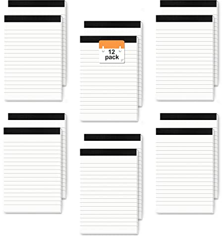 12 Stück A6 Notizblock für Büro, kleine Notizblöcke, 10,2 x 15,2 cm, für Einkaufsliste, Einkaufsliste, Taschen-Schreibblöcke der Arbeit, Notizblöcke, liniertes Papier für Zuhause, Notizblöcke,