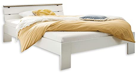 NIZZA Futonbett 140 x 200 cm - Minimalistisches Jugendzimmer Bett in Weiß - 145 x 73 x 213 cm (B/H/T)
