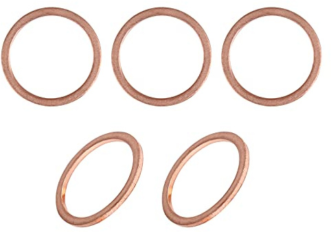 DTGN 22mmx27mmx1.5mm(IDxODxT) Piatto Rame Tenuta Rondelle - 5pz - Buono per Macchinario Industriale M22 Viti - Rame Piatto carrello Guarnizioni