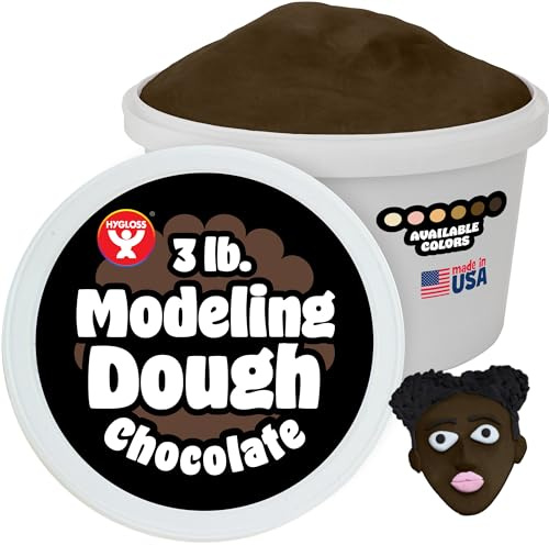 Hygloss Play Modeling Dough for Kids – Multicultural Skin Tones – Safe & Non-Toxic Sensory Dough for Arts & Crafts – Play Clay for Toddler Activities, Preschool Classroom Must-Haves (3 lb, Chocolate)