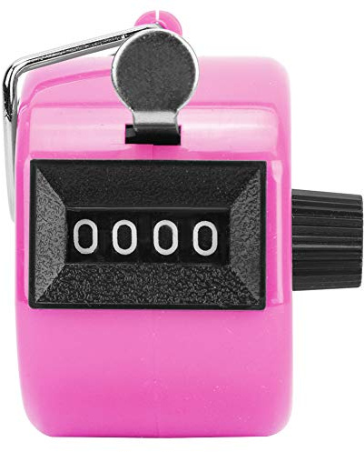 Mechanischer Handzähler 4-Stellig Tragbar Für Sport Training Leichtathletik Rosa