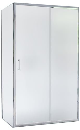 Cabine de douche double face avec porte coulissante en verre opaque 6mm H195 AGATA - 80 x 120