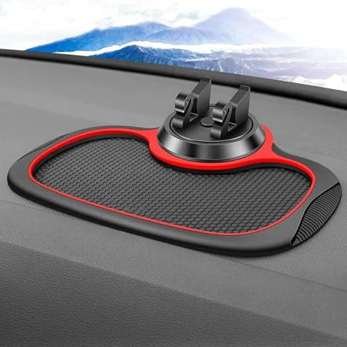 Multifunktionale Auto-Antirutschmatte, Auto Antirutschmatte Armaturenbrett Mit Handyhalterung,360 Grad Drehbare Handy Halterung Auto, Autos Rutschfestes Telefonpad Für Dashboard (Standard)