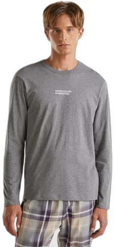 United Colors of Benetton Parte Superior del Pijama Hombre, Gris, L
