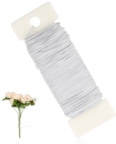 Giantree Alambre floral flexible de 27,7 m / 37,6 m, 22 calibre para floristería, bricolaje, composición, ramo, brotes, coronas de Navidad y árboles