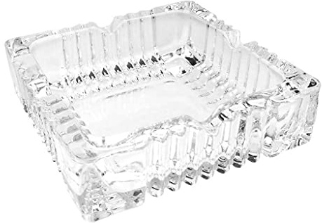EINES Cenicero de escritorio, cenicero de cristal grande, adecuado para cigarrillos y puros, cenicero de cristal transparente, cenicero de repuesto de vidrio para decoración del hogar y la oficina