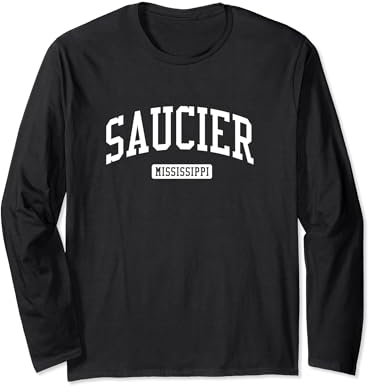 Design sportif vintage Saucier Mississippi MS Manche Longue