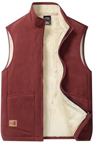AIEOE Uomo Gilet senza maniche Giacche Gilet invernale Gilet in pile Gilet da esterno Gilet imbottito Capispalla Fodera in peluche Gilet con tasche Gilet da golf per viaggi Corsa Escursionismo L