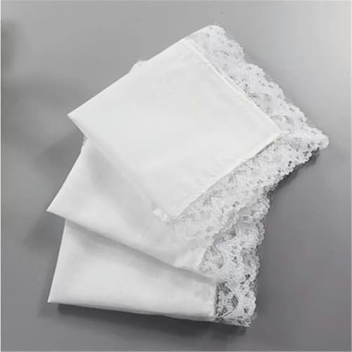 12 stücke Personalisierte Reine Weiße Spitze Taschentuch Dekoration Stoff Servietten 25 * 25cm-1