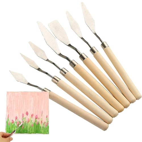espátula de pintura, espátula de pintura - Juego de 7 espátulas para pintar - Herramientas de pintura para pintura al óleo, accesorios de pintura al óleo, suministros de pintura portátiles para artist