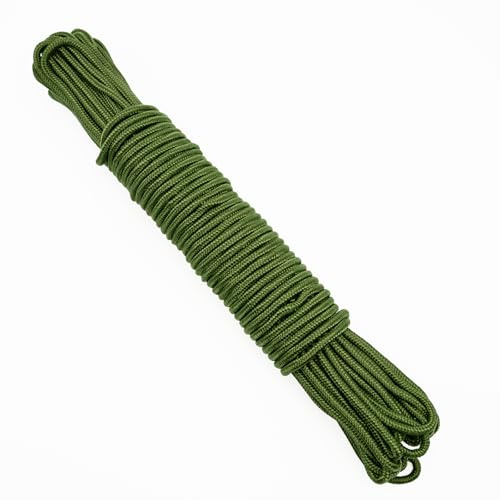 G2PLUS Corde en Nylon Vert 6mm x 30m, Cordon Tressé Polyvalent