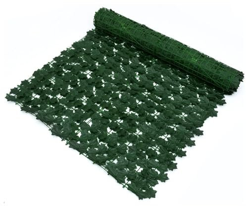 Seitenmarkise für den Außenbereich, künstlicher Efeu-Heckenzaun, 1 x 10 m, wetterfest, grün, Sichtschutzwand für Garten, Dekoration, Sichtschutzzaun für den Außenbereich (Farbe: Grün)