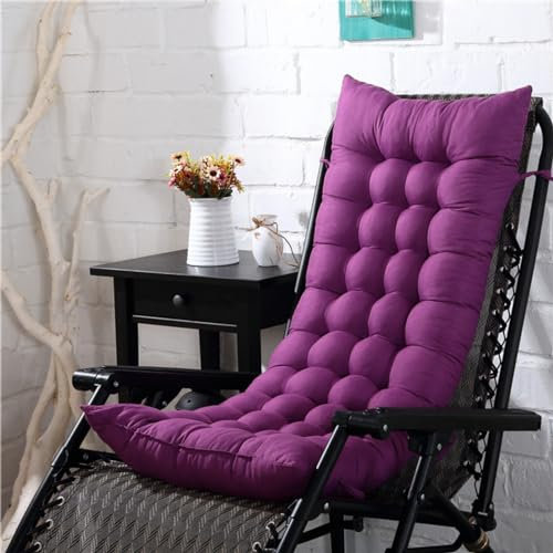 Sonnenliegenkissen für ultimativen Komfort, weiche und dicke Stuhlauflage für Gartenbank, Sonnenliege oder Schaukelstuhl, perfekt für Terrasse, Büro, Balkon, Innen- und Außenbereich, Lila, 150 x 50 cm