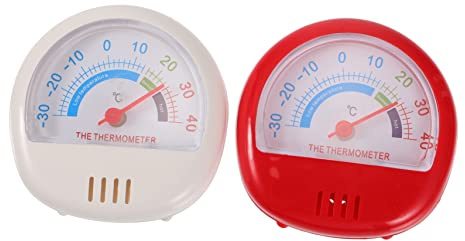 ABOOFAN Plastic Thermometers with Smooth Surface 2 Pcs Practical Temperature Gauges for Refrigerator and Freezer Temperature Measurement for Home Kitchen Use
