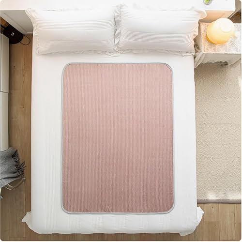 LVYUDS Inkontinenzauflage Sommer Stillen Fasern Gewebe Atmungsaktiv Schwitzen, Inkontinenzunterlage Waschbar Auslaufsicher Anti-Rutsch Inkontinenz Bettunterlage(Pink,180x200cm)