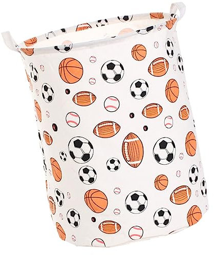 TOGEVAL 1stück Wasserdichter Wäschekorb Mit Fußball-muster Baumwolle Große Aufbewahrung Für Kleidung Spielzeug Und Für Schlafzimmer Kinderzimmer Und Badezimmer