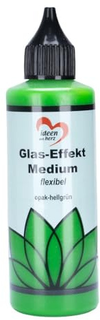 Ideen mit Herz glaseffekt medium vattenbaserad 12-24 timmars torktid för glaskonstoptik (ogenomskinlig ljusgrön)
