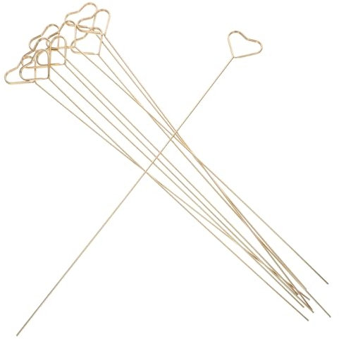 DOITOOL 10 Stück Metall Blumenstecker Herzform Stabile Kartenhalter Selbstgemacht Blumenstrauß Zubehör Für Hochzeiten Geburtstage Babypartys