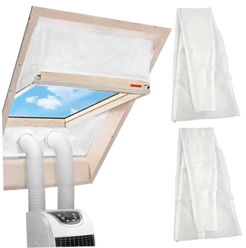 Kit de ventana de aire acondicionado portátil de 90.6 pulgadas con sello de ventilación con cremallera impermeable, cinta adhesiva a prueba de viento y panel ajustable para la instalación de ven