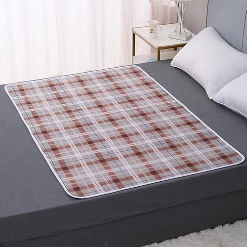 Hearda 2 Pièce Alèses de Lit Absorbantes, Lavable Alèses Réutilisable pour Incontinence, Adultes Enfants, Protège-Matelas Imperméable, 4 Couches de Protection (Rouge Rouille,100x150cm)