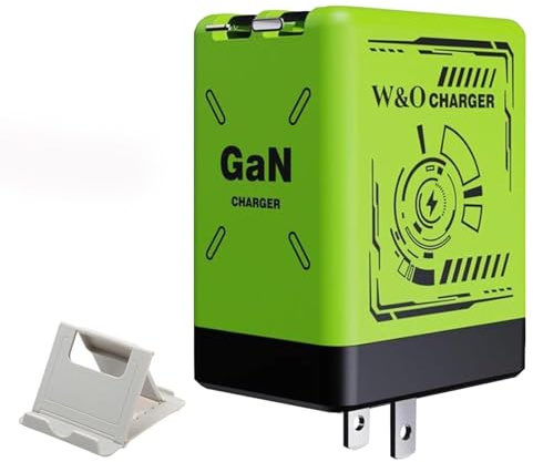 W&o 2 in 1 Gan 120w Fast Charger, Gan Phone Charger, Retractable Power Adapter, Versatile Portable Chargers Module, Foldable Wall Plug for Phone for iPhone16/15/14/13/12/11 Series(Green)