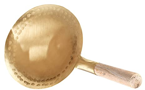POPETPOP Cucchiaio Da Cucina Multifunzione Per Tofu 12 Cm in Legno e Metallo Antiruggine, Mestolo Piatto Resistente Al Calore Per Riso e Zuppa, Utensile Pratico Per Preparazioni in Cucina