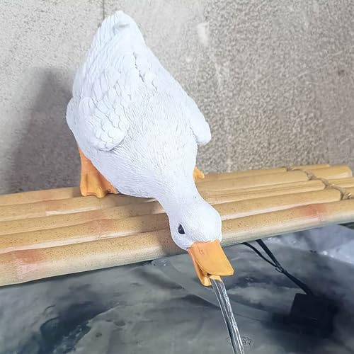 ZYZSY Gargouille avec Pompe pour Bassin, Fontaines pour bassins d'animaux, aménagement paysager d'eau à Circulation Automatique pour Bassin à carpes koï(White)