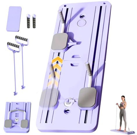 Reformer Pilates Plegable con Bandas Base Deslizante Temporizador Casa