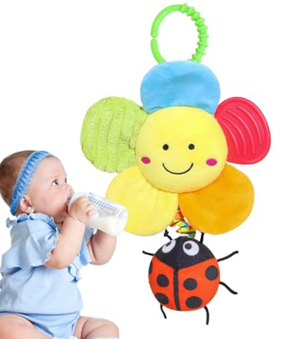 Juguete Para Cochecito: Sonajero De Peluche Para Colgar Con Campanilla De Viento, Juguete De Actividad Sensorial De Terciopelo Suave Para Bebés, Cuna, Asiento De Coche, Decoración Colgante Móvil, Para