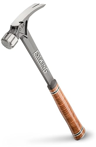 Estwing E15SM 15oz Ultra Framing Hammer, Milled Face, Leather Grip
