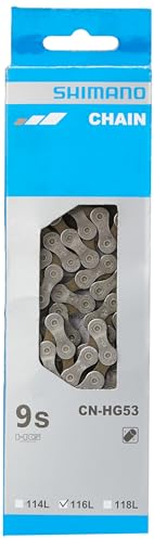 Shimano Fahrradkette E-CNHG53C116I CN-HG53 9-fach, 116 Glieder, grau/braun