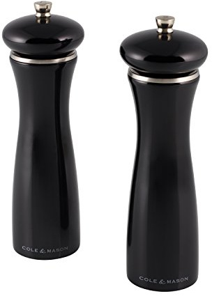 Cole & Mason HS0888P Sherwood Salz- und Pfeffermühle, schwarz glänzend