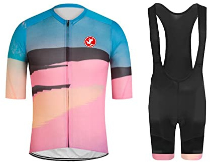 UGLY FROG Designs Radtrikot Herren Fahrradbekleidung Set Outdoor Sports Kurzarm Fahrradbekleidung + Radfahren Latzhose Shorts im Sommer
